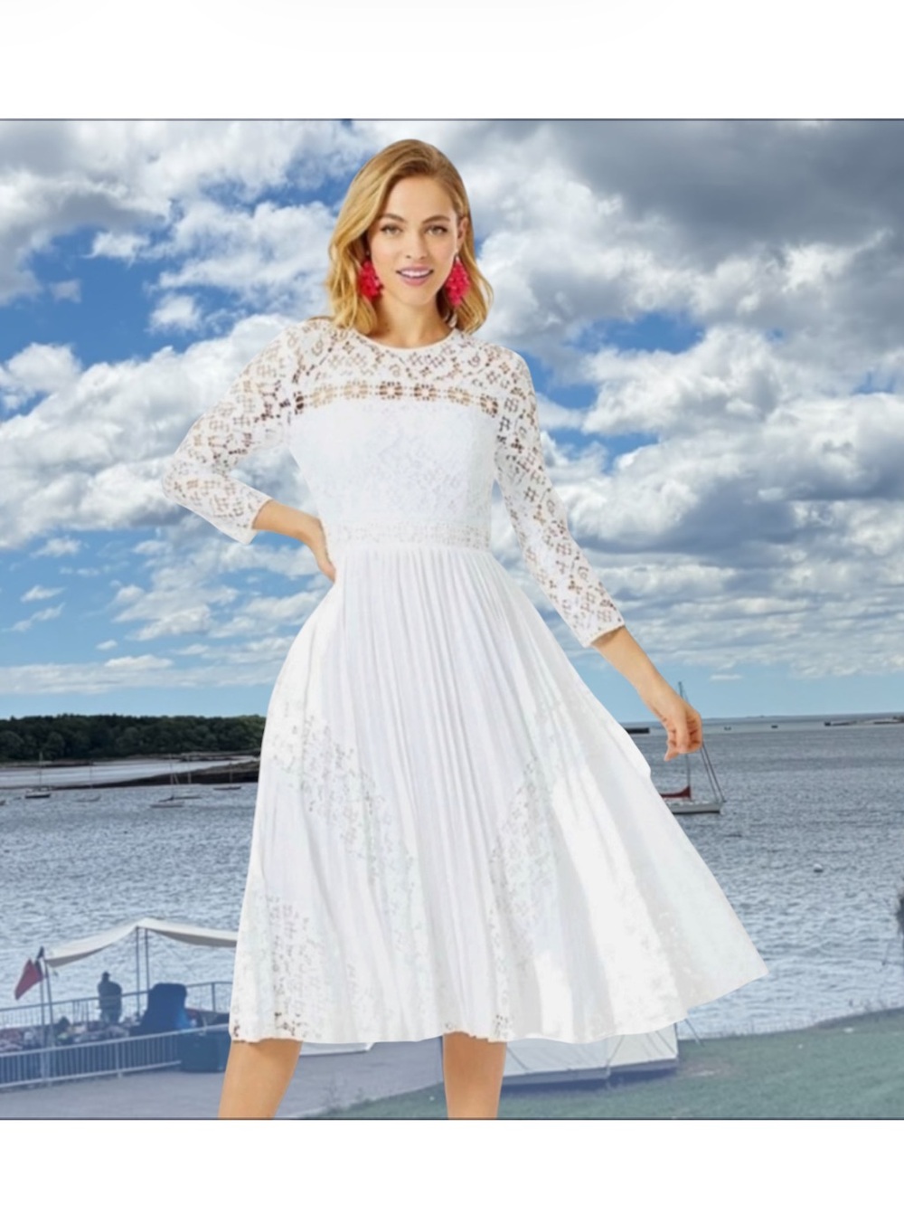 Lilly Pulitzer White Lace Midi Dress